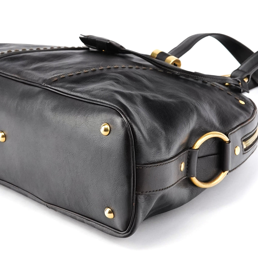 Dark Brown Leather Muse Tote Bag