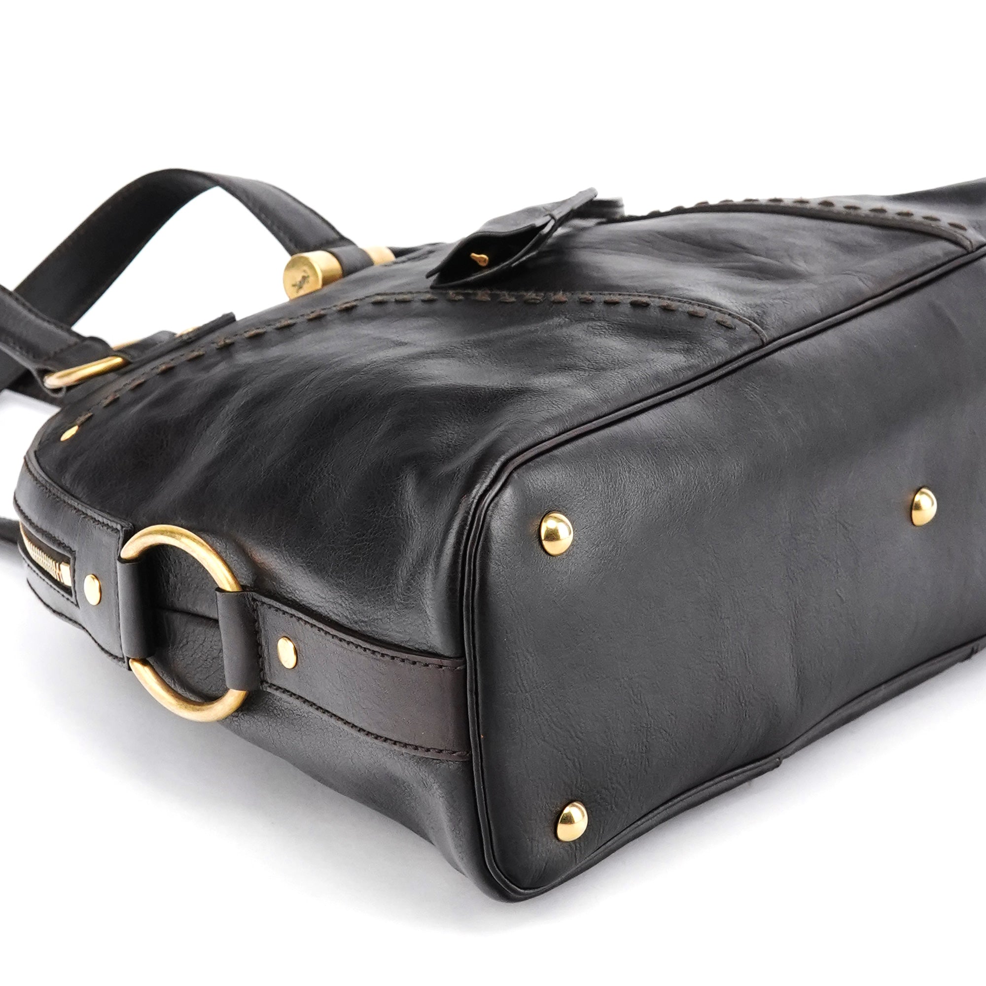 Dark Brown Leather Muse Tote Bag