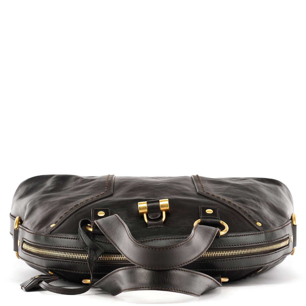Dark Brown Leather Muse Tote Bag