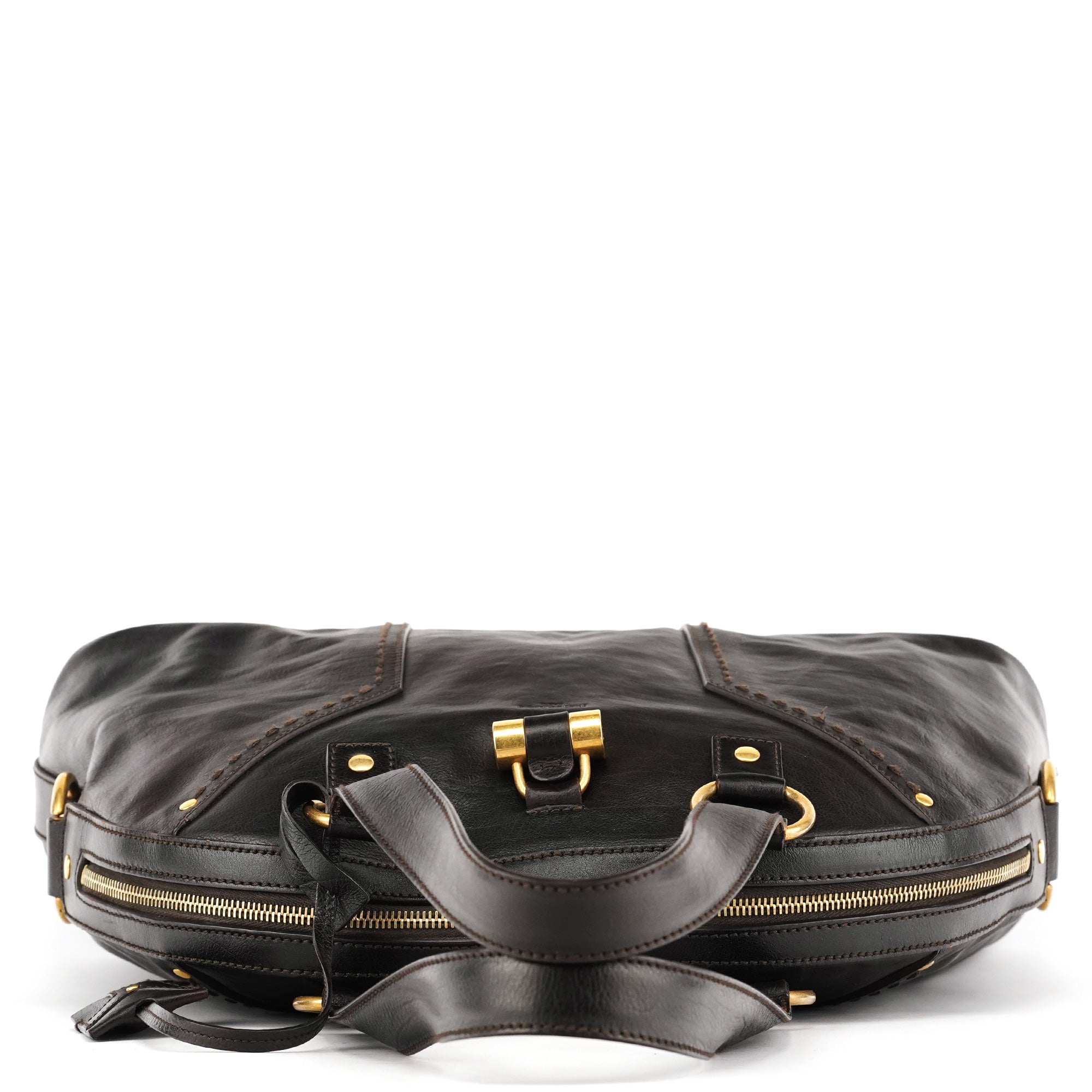 Dark Brown Leather Muse Tote Bag
