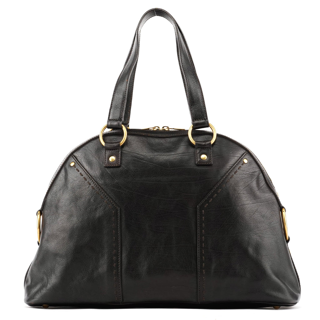 Dark Brown Leather Muse Tote Bag