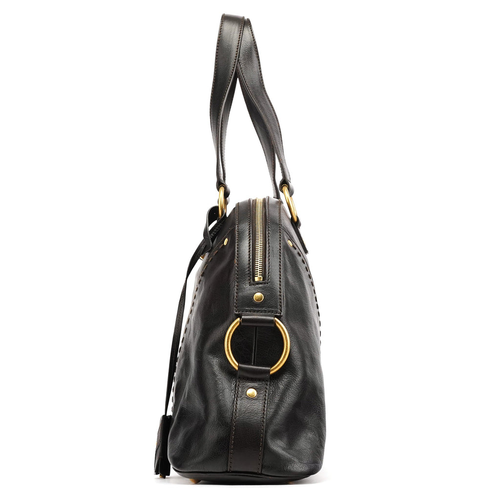 Dark Brown Leather Muse Tote Bag
