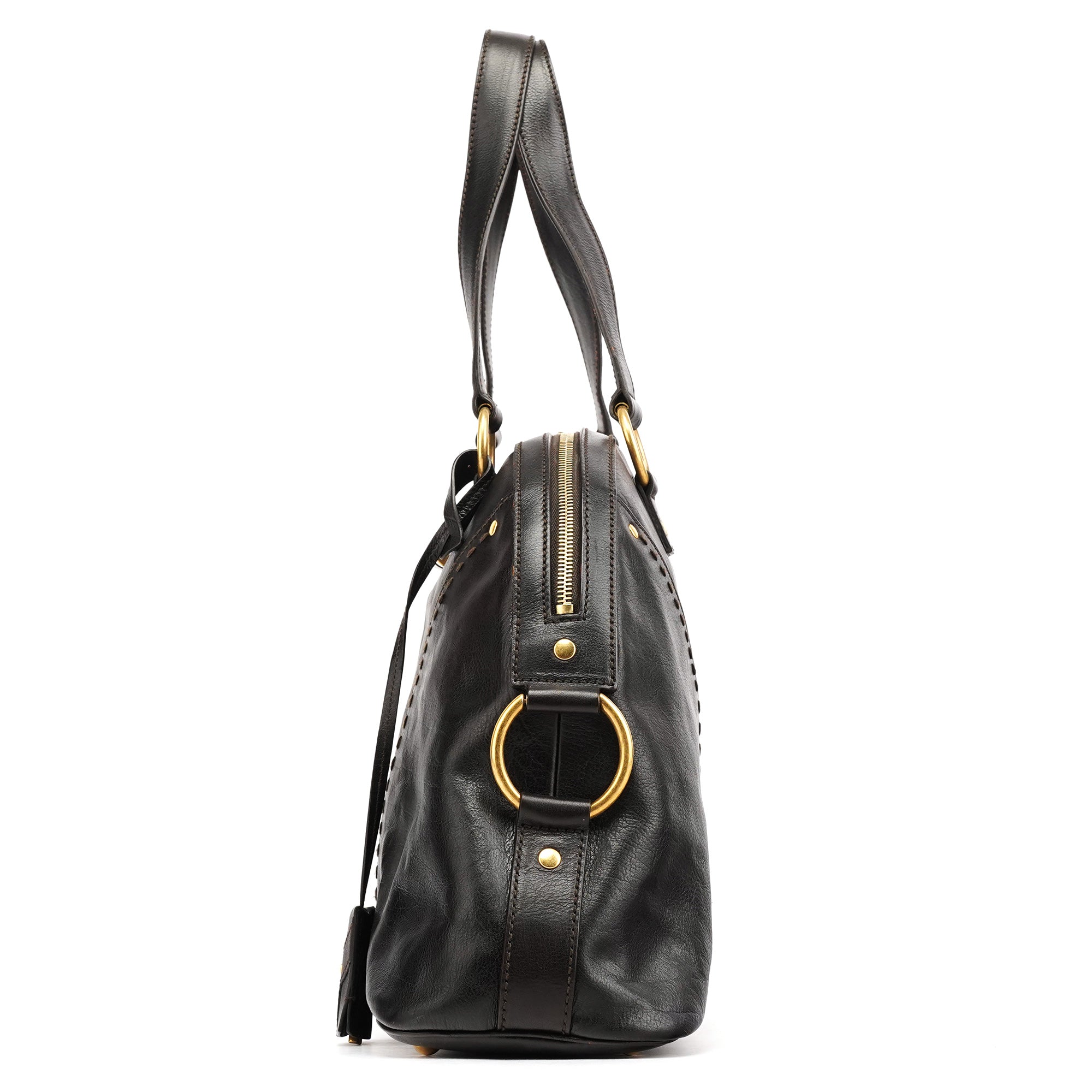 Dark Brown Leather Muse Tote Bag