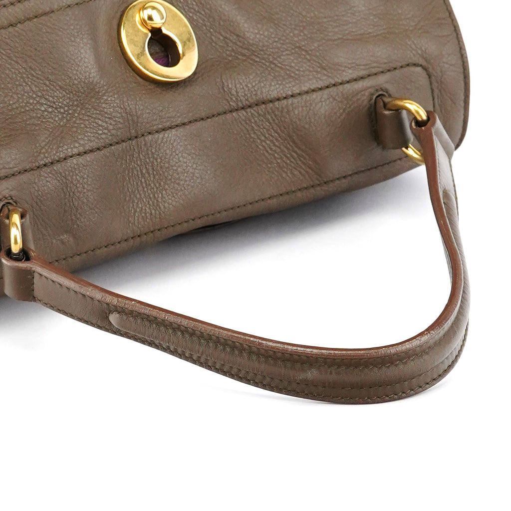 Dark Green Purple Leather Muse Two Bag