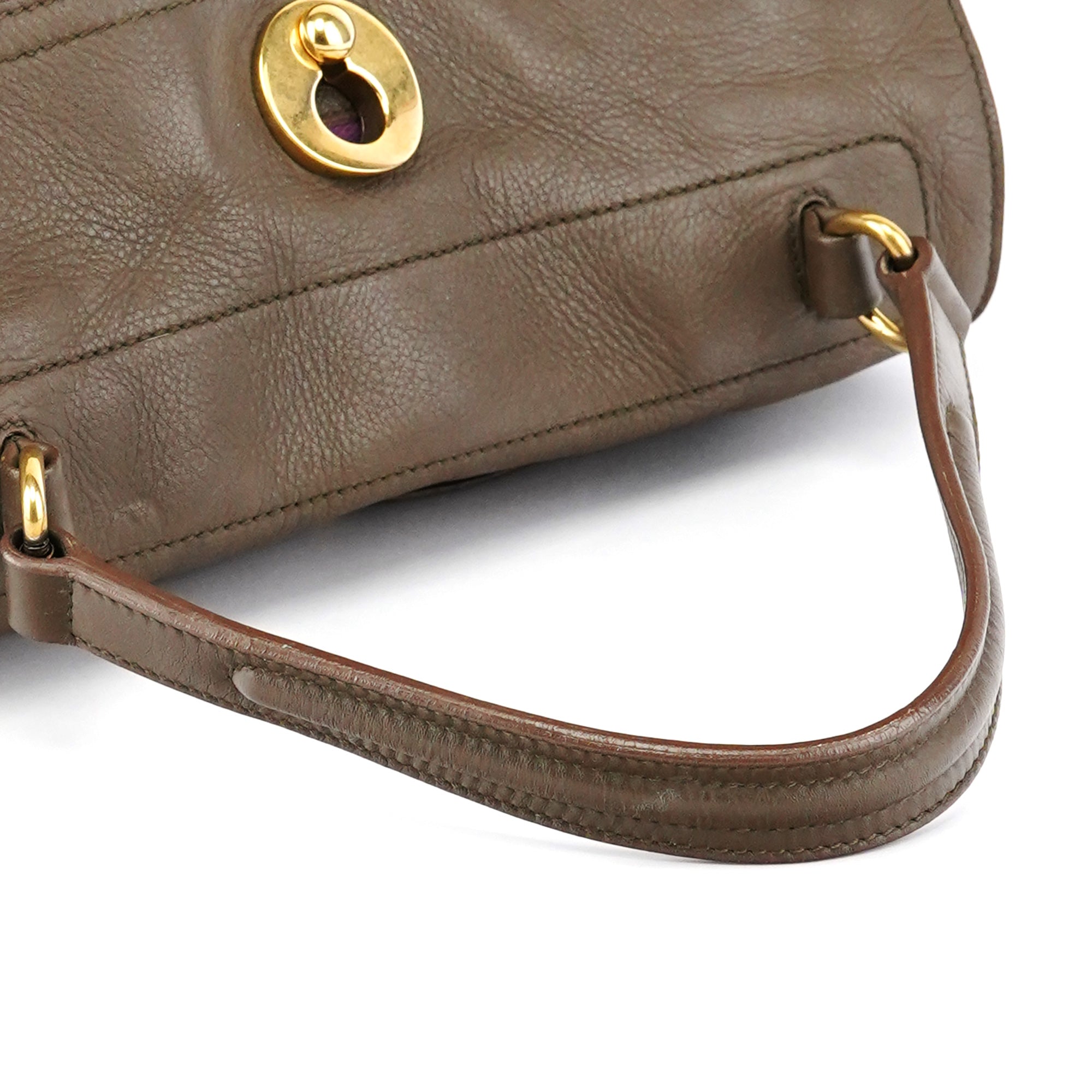 Dark Green Purple Leather Muse Two Bag