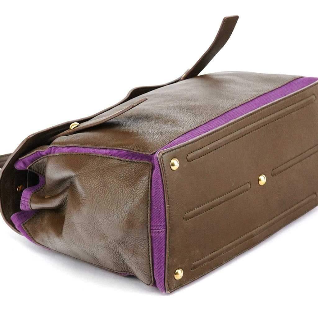 Dark Green Purple Leather Muse Two Bag