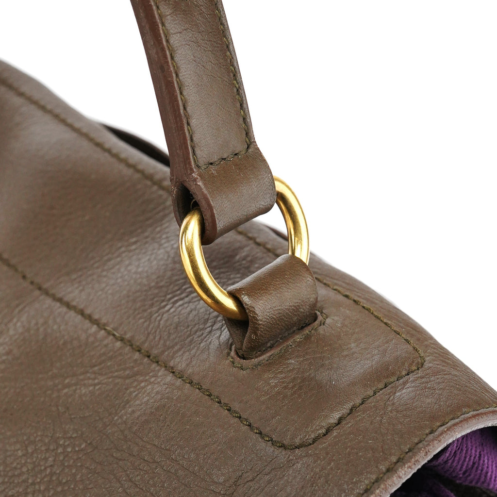 Dark Green Purple Leather Muse Two Bag
