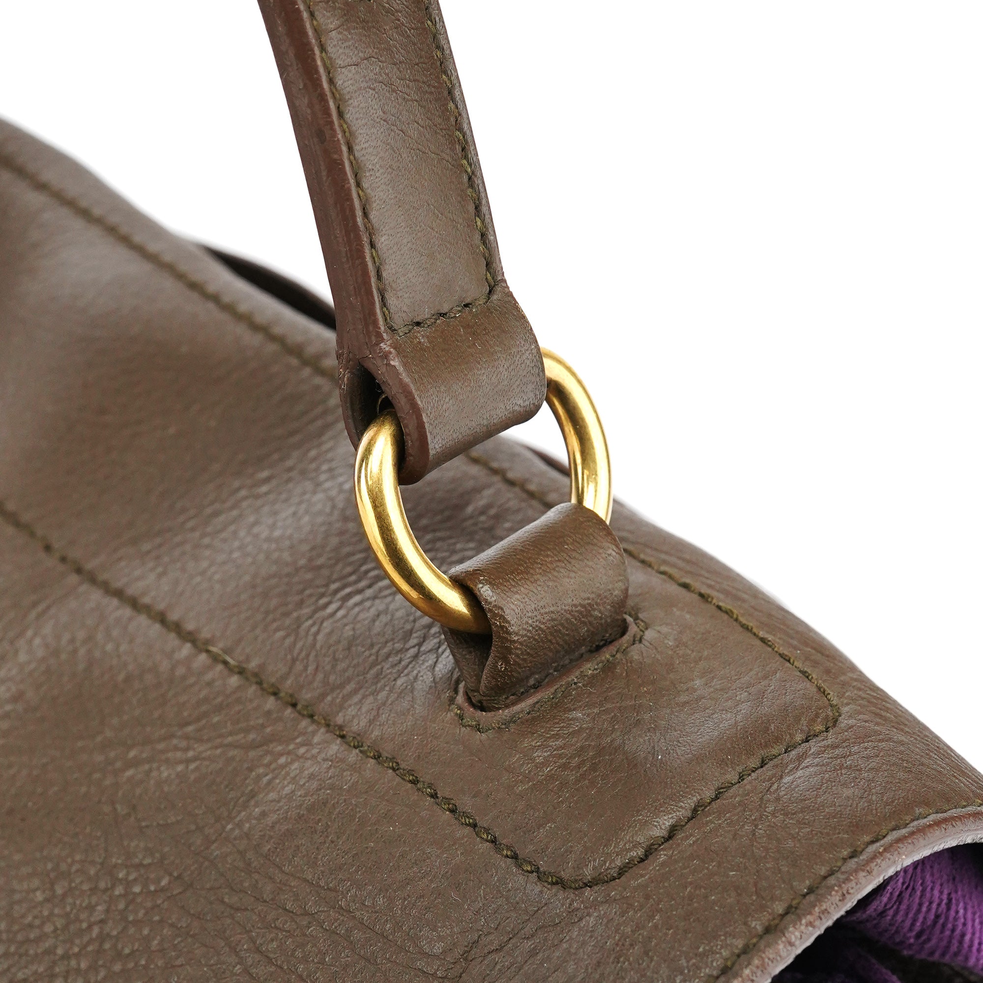 Dark Green Purple Leather Muse Two Bag