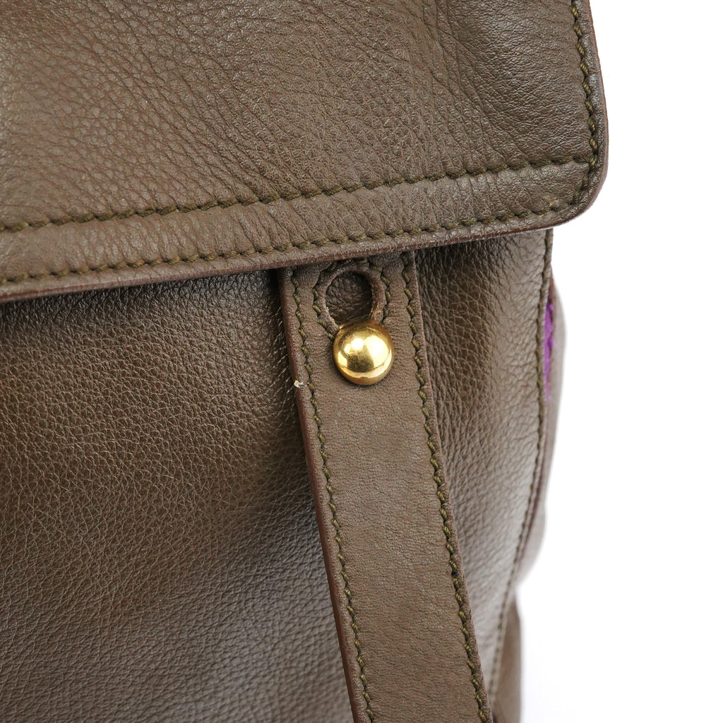 Dark Green Purple Leather Muse Two Bag