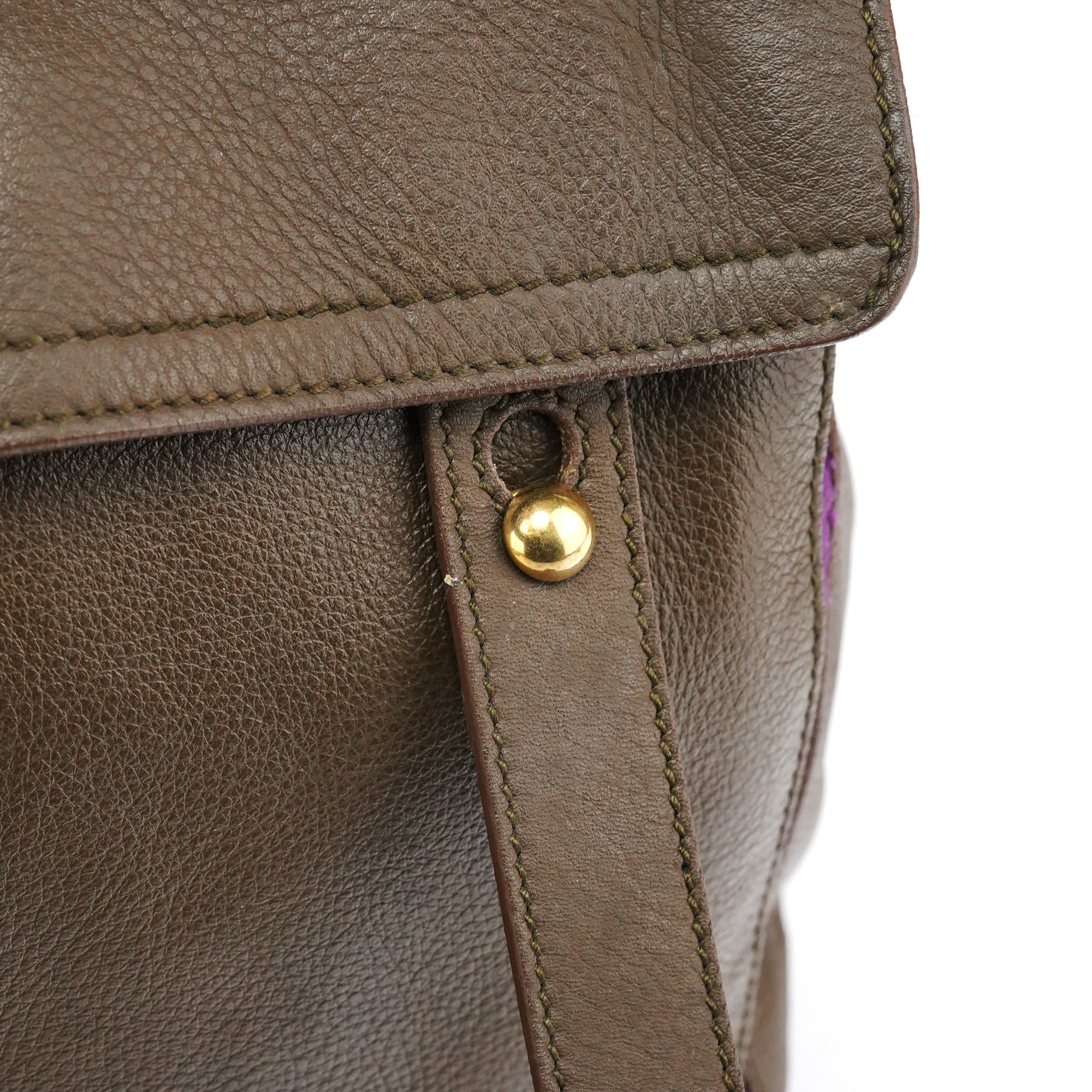 Dark Green Purple Leather Muse Two Bag