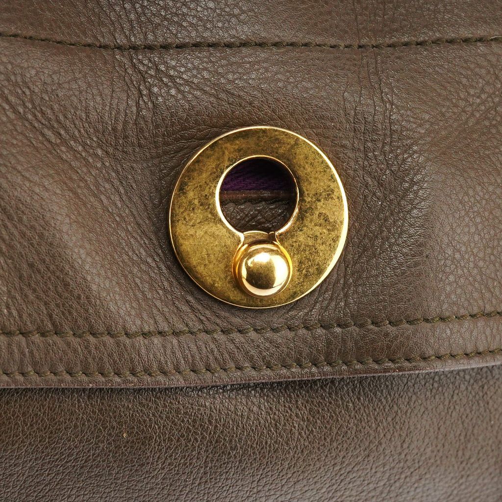 Dark Green Purple Leather Muse Two Bag