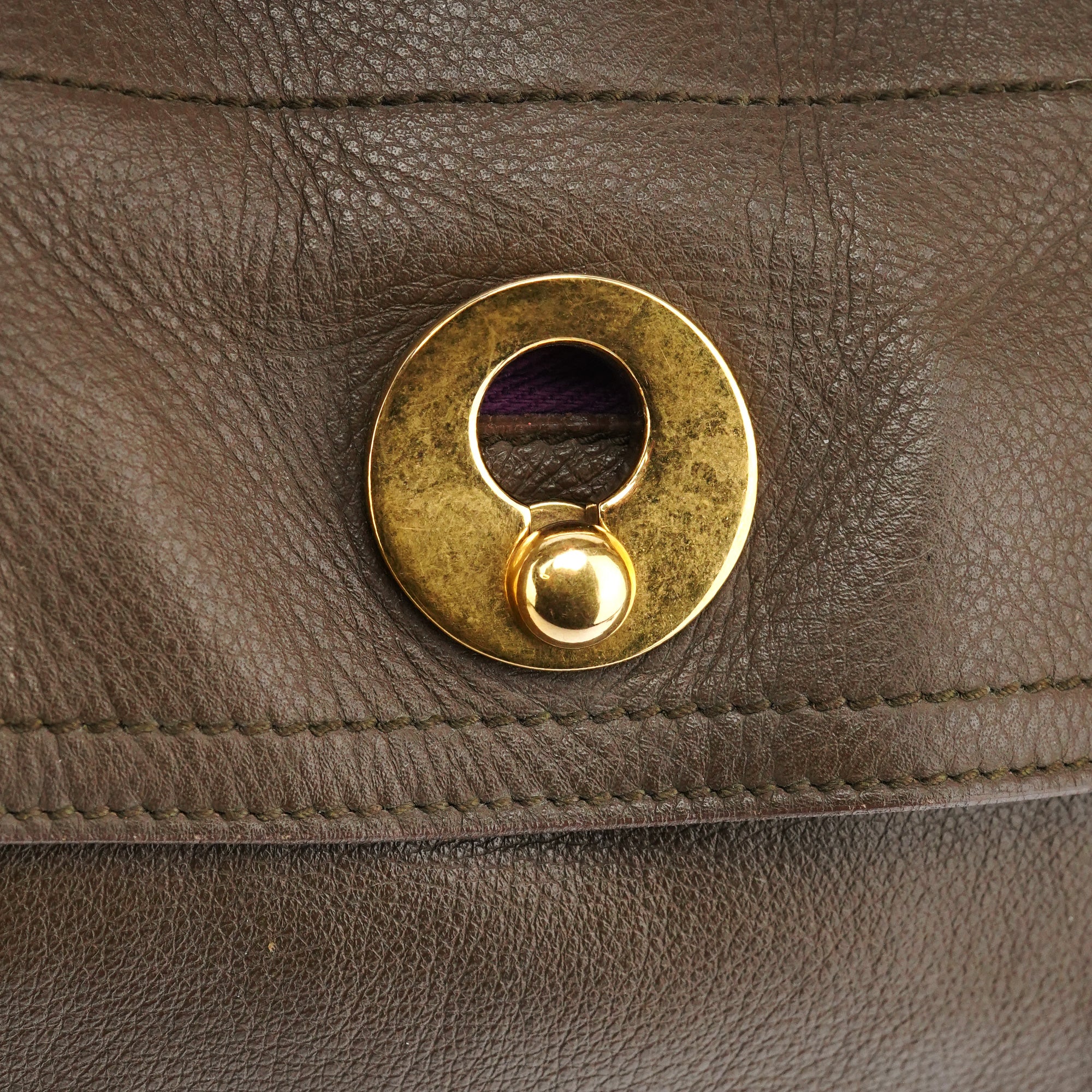 Dark Green Purple Leather Muse Two Bag