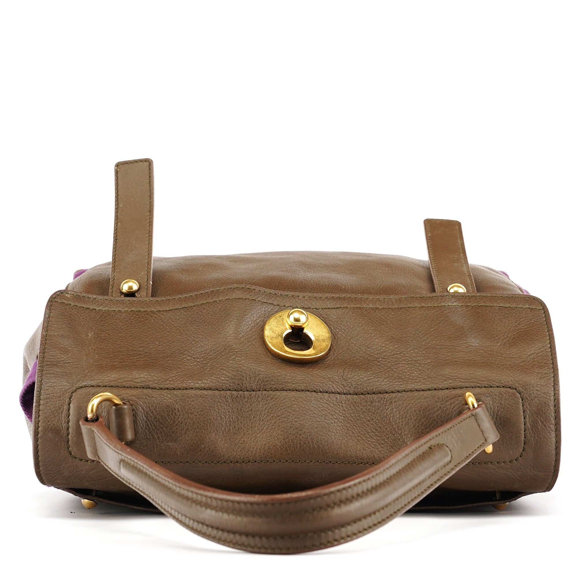 Dark Green Purple Leather Muse Two Bag