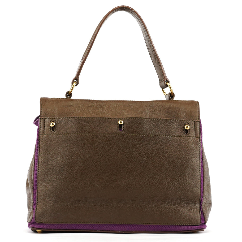 Dark Green Purple Leather Muse Two Bag