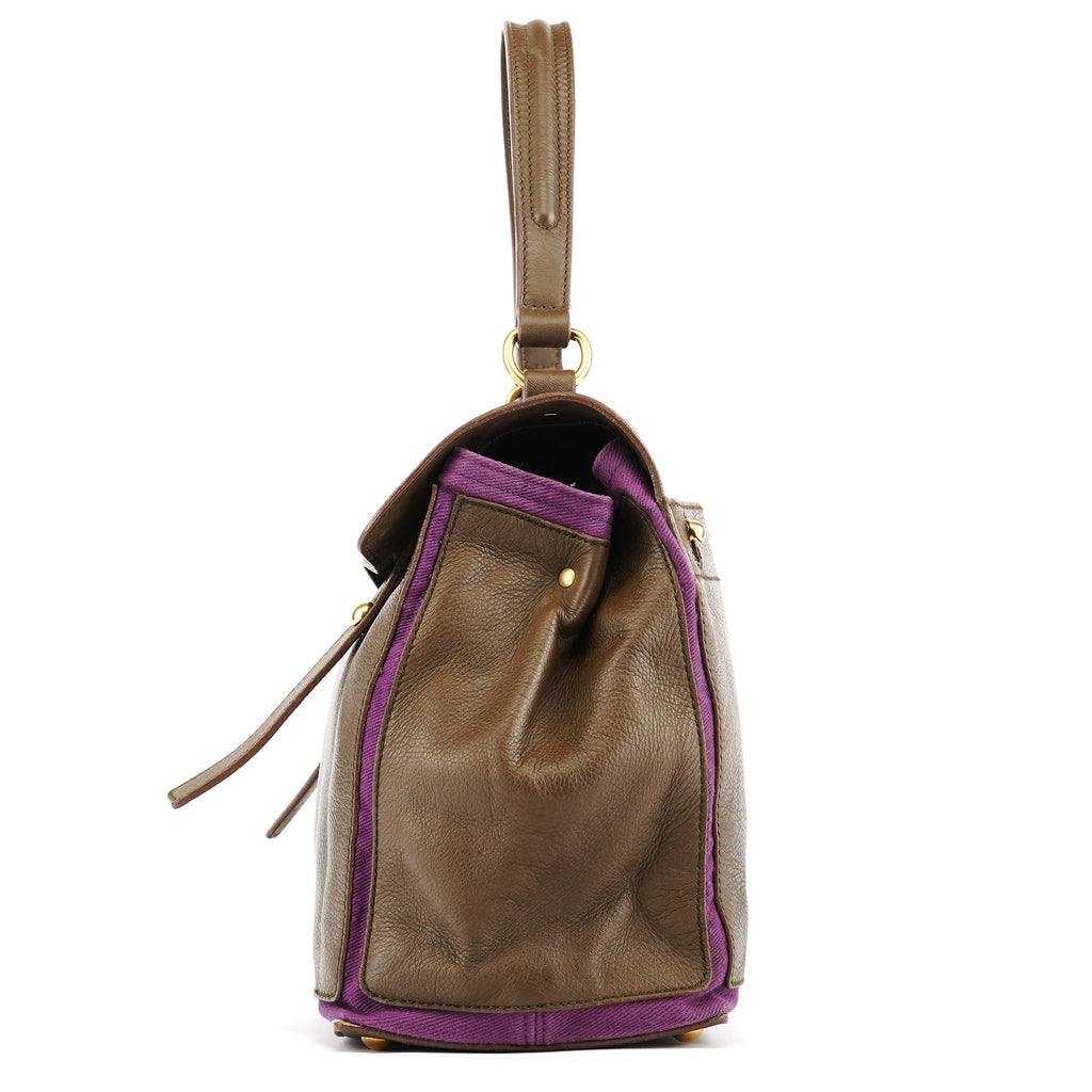 Dark Green Purple Leather Muse Two Bag