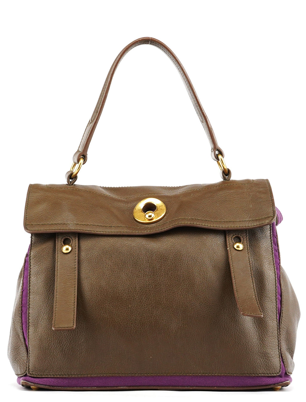 Dark Green Purple Leather Muse Two Bag