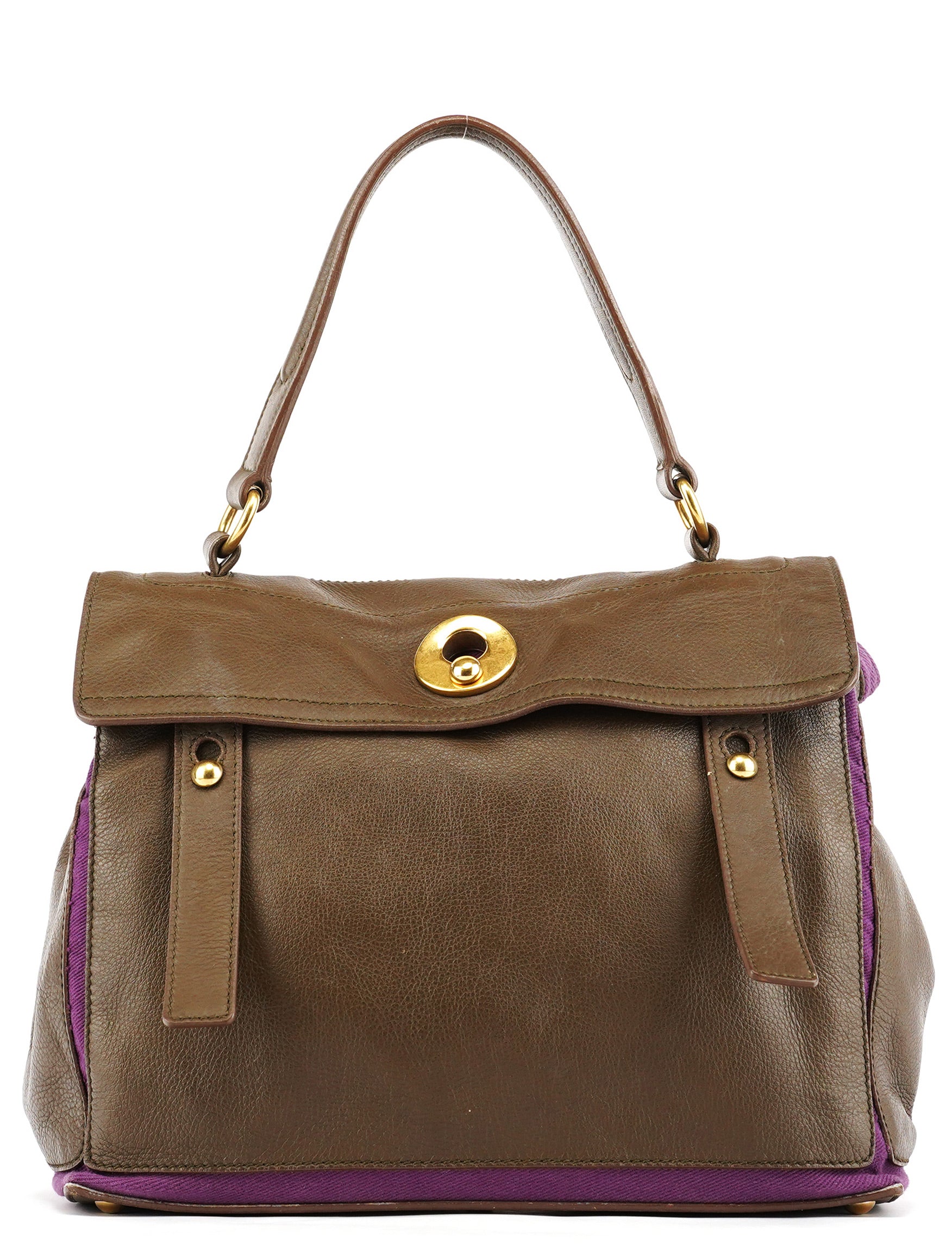 Dark Green Purple Leather Muse Two Bag