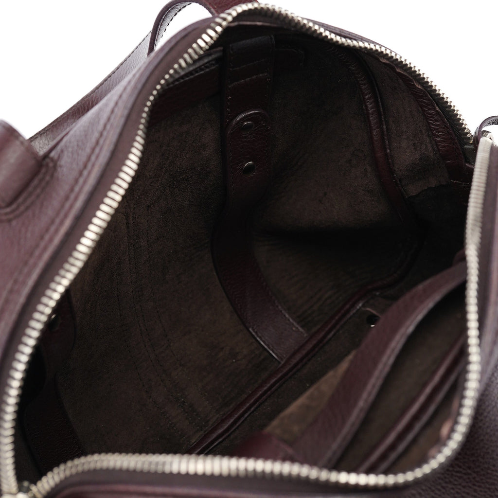 Dark Purple Leather Bow Tote Bag