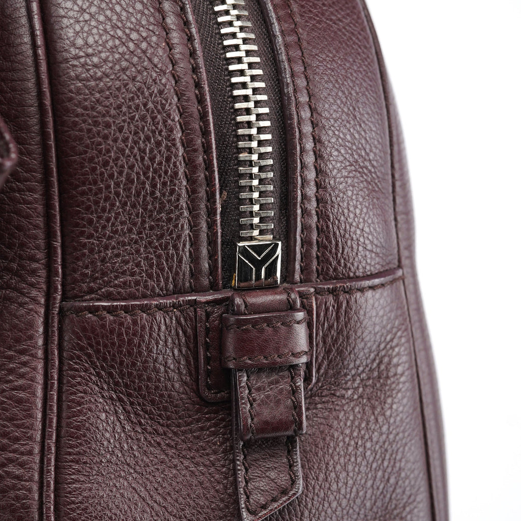 Dark Purple Leather Bow Tote Bag