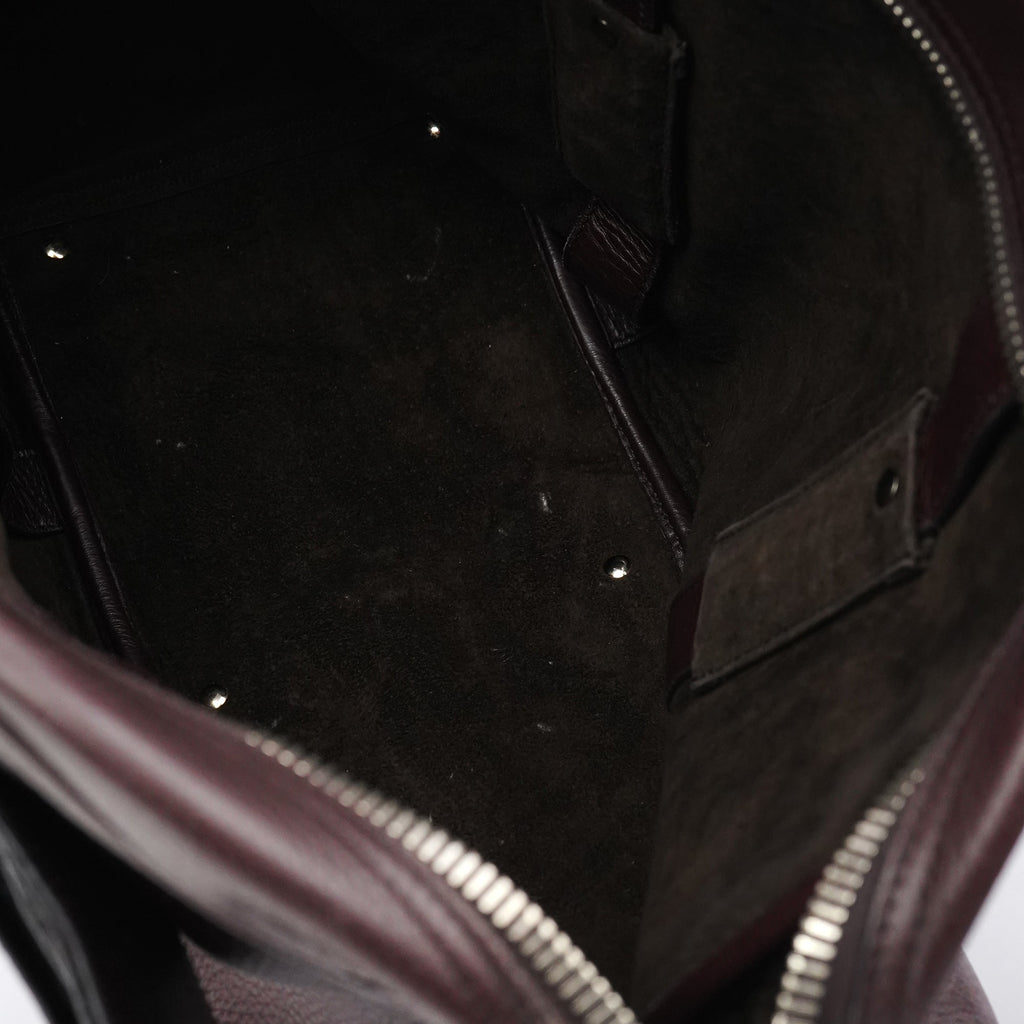Dark Purple Leather Bow Tote Bag