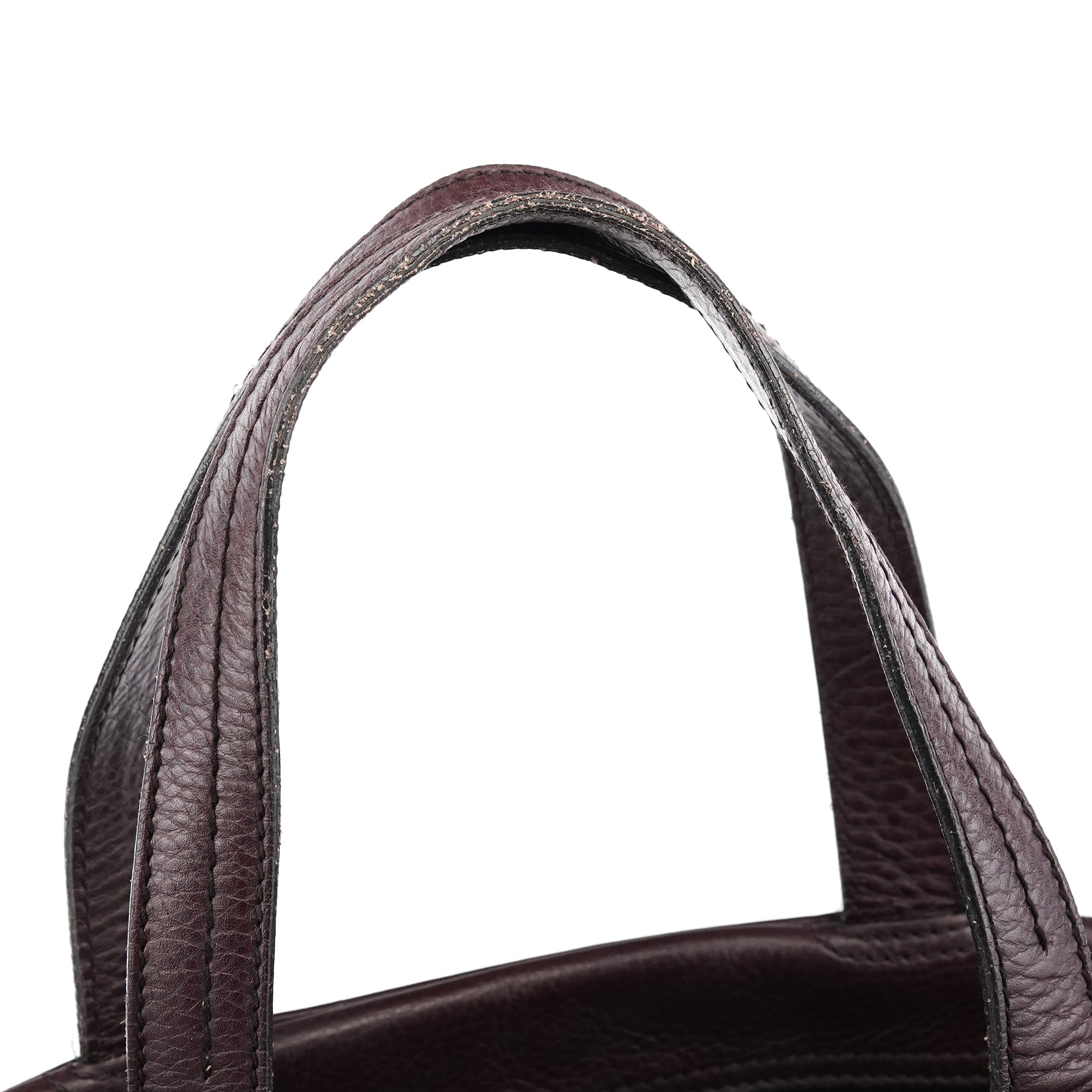 Dark Purple Leather Bow Tote Bag