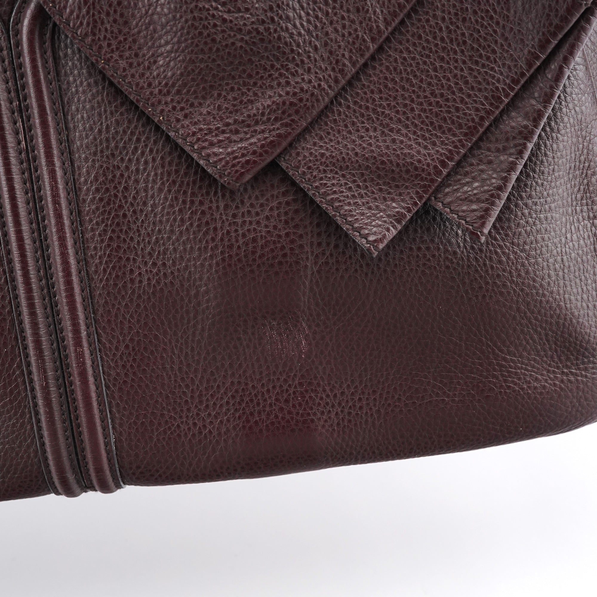 Dark Purple Leather Bow Tote Bag