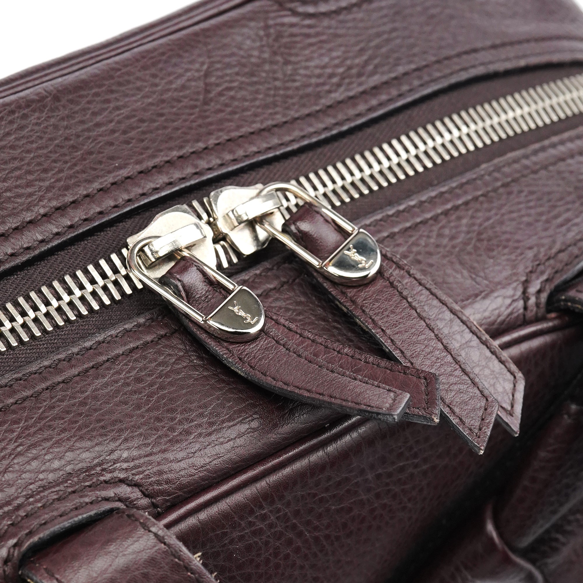 Dark Purple Leather Bow Tote Bag