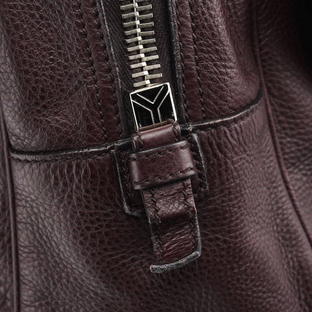 Dark Purple Leather Bow Tote Bag