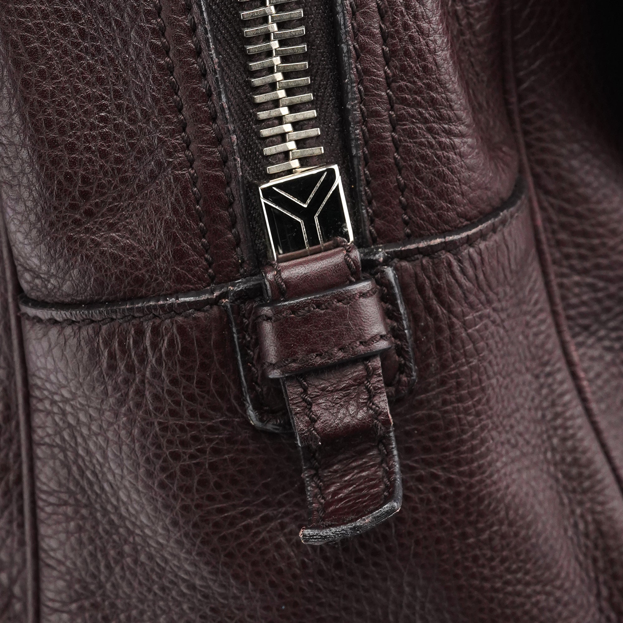 Dark Purple Leather Bow Tote Bag