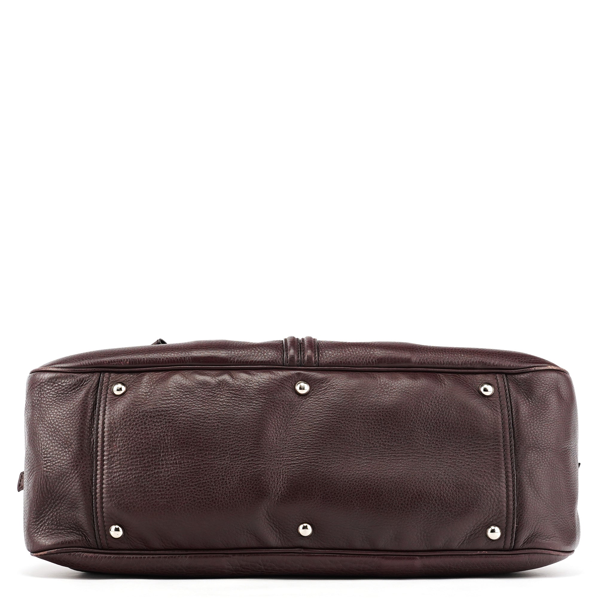 Dark Purple Leather Bow Tote Bag