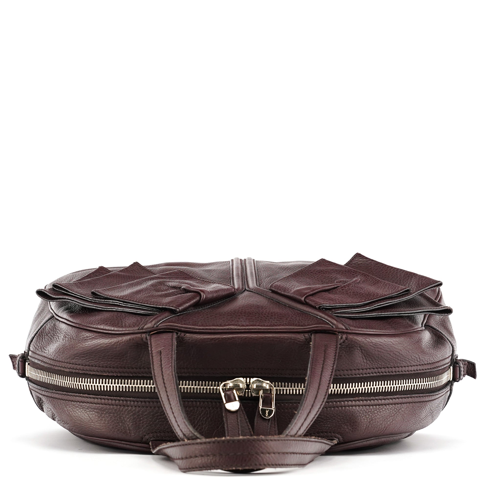 Dark Purple Leather Bow Tote Bag