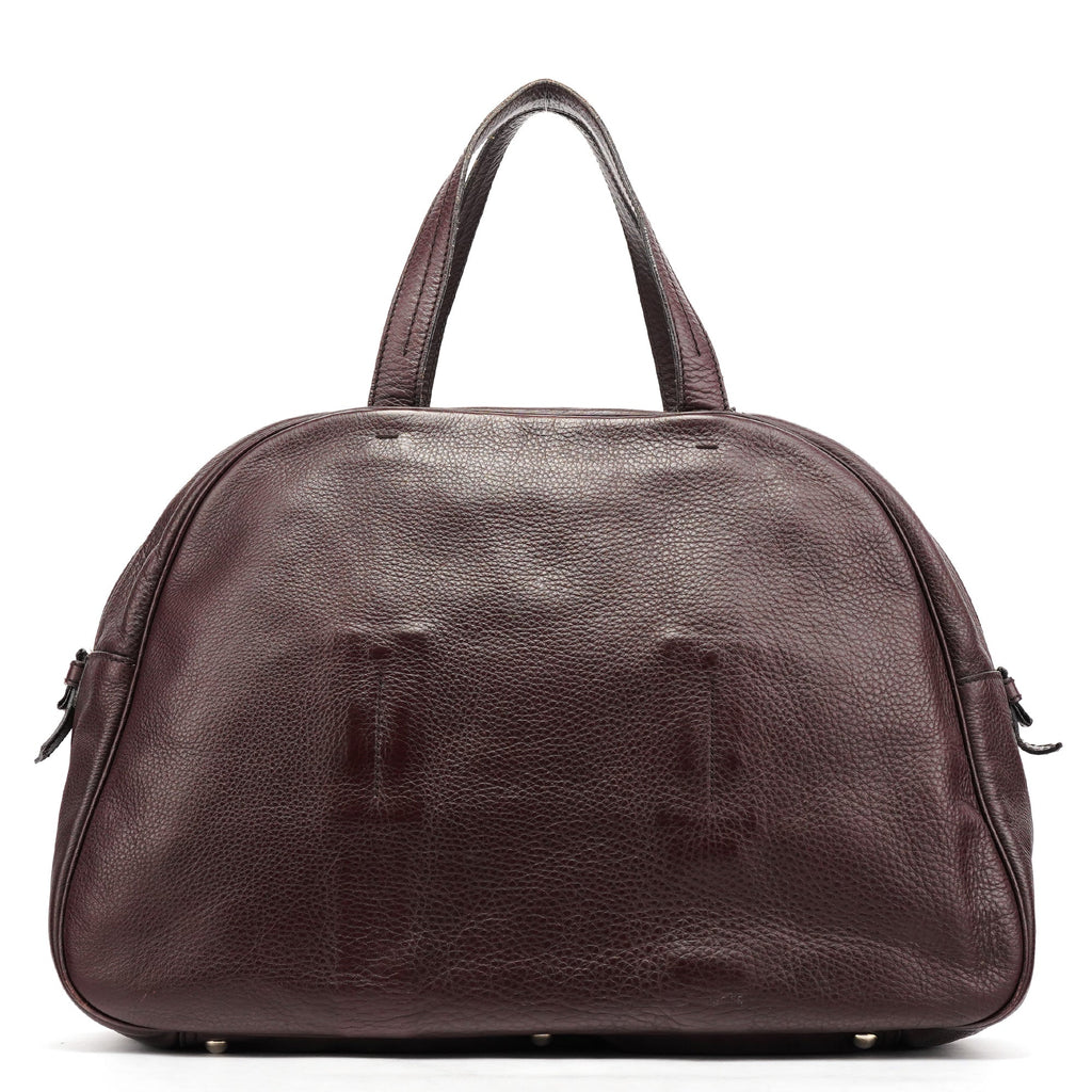 Dark Purple Leather Bow Tote Bag