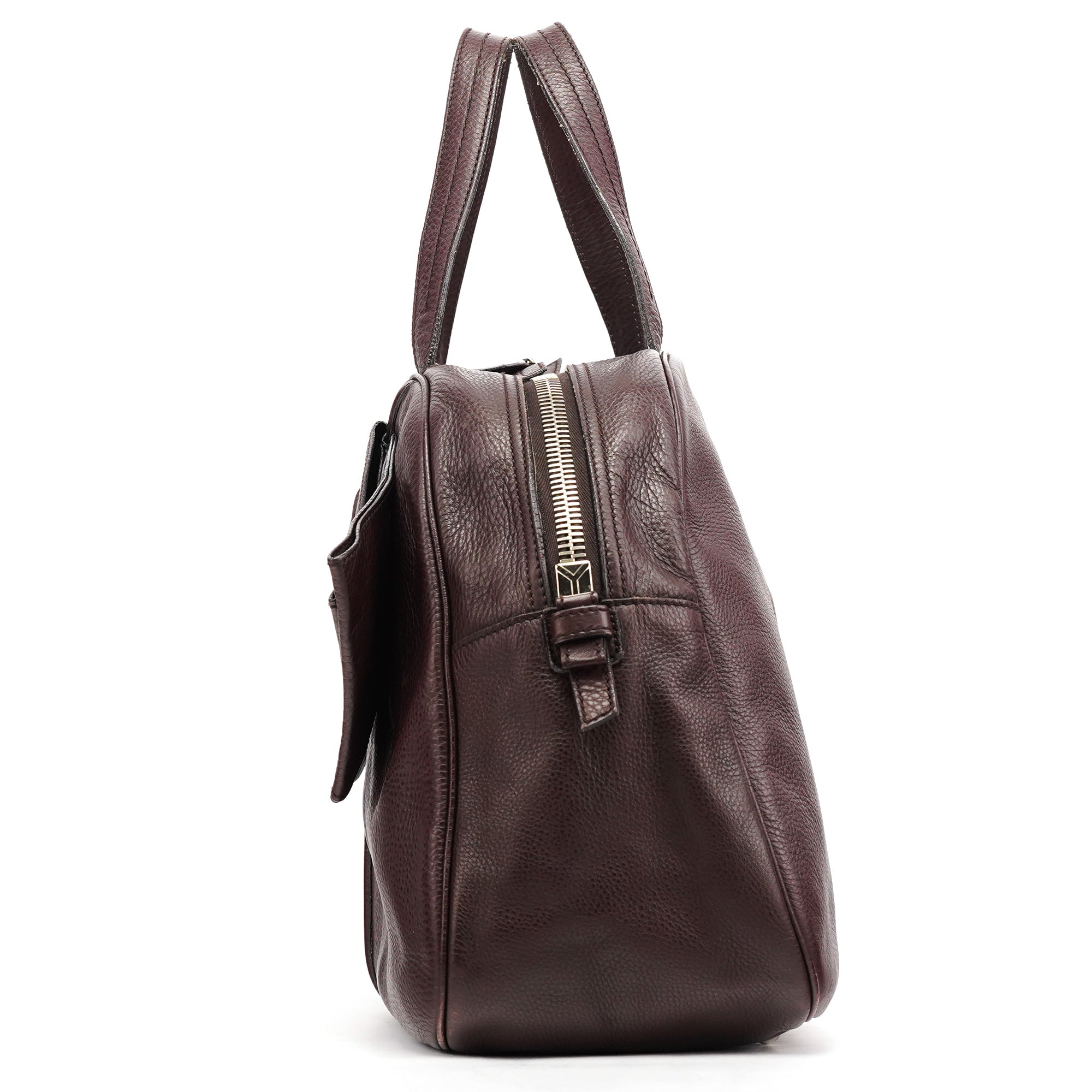 Dark Purple Leather Bow Tote Bag