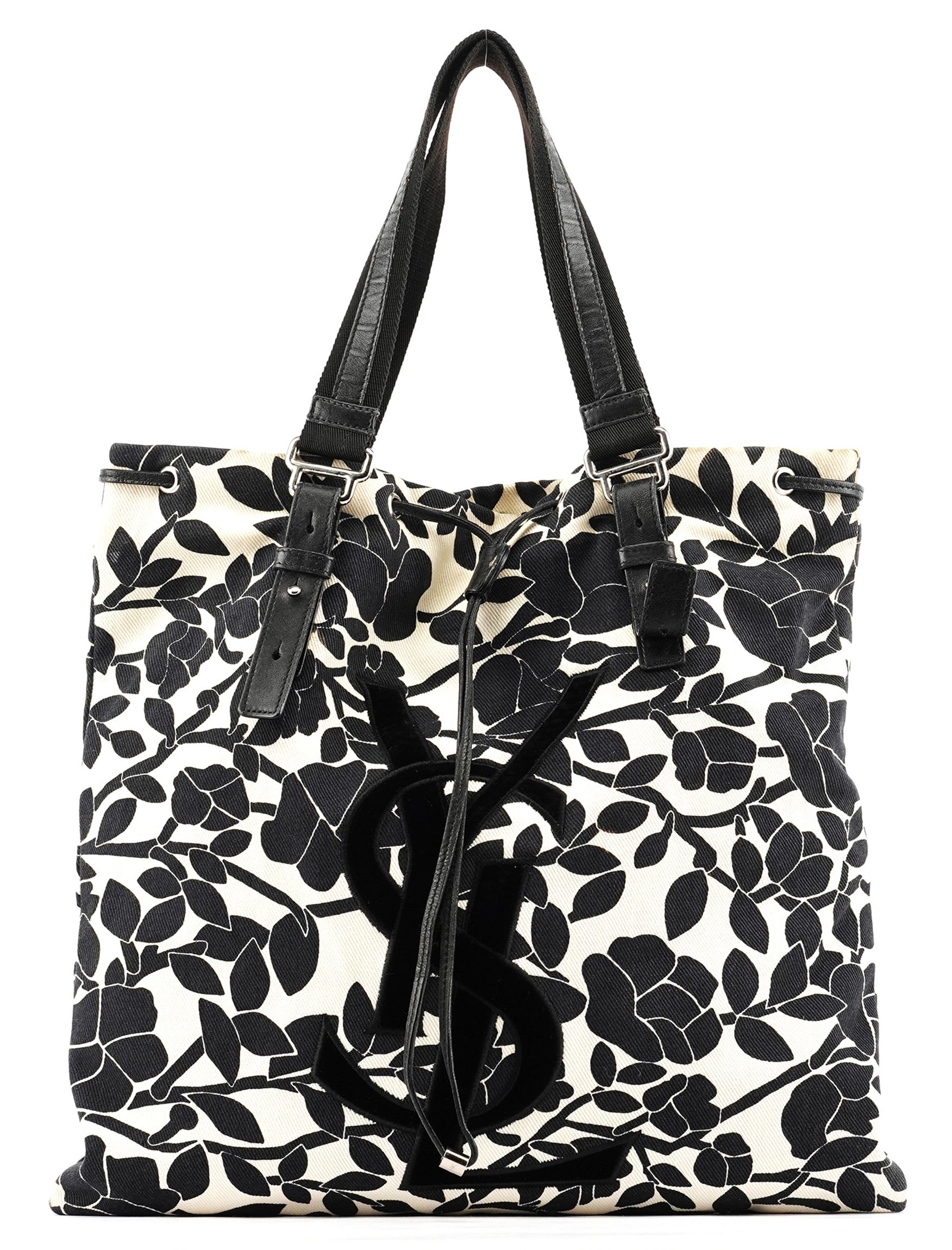 Floral Canvas YSL Tote Bag