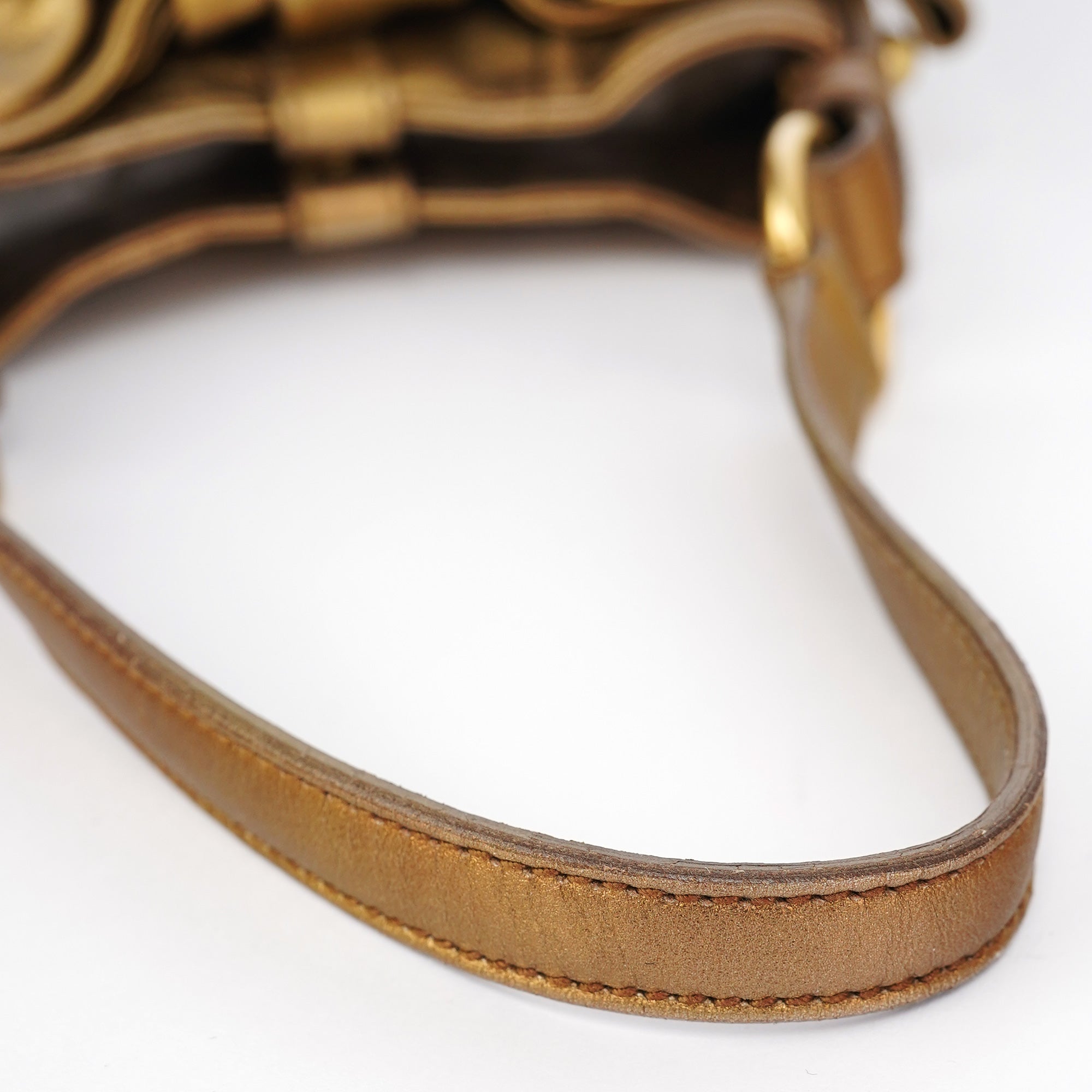 Gold Calfskin Bow Mini Shoulder Bag