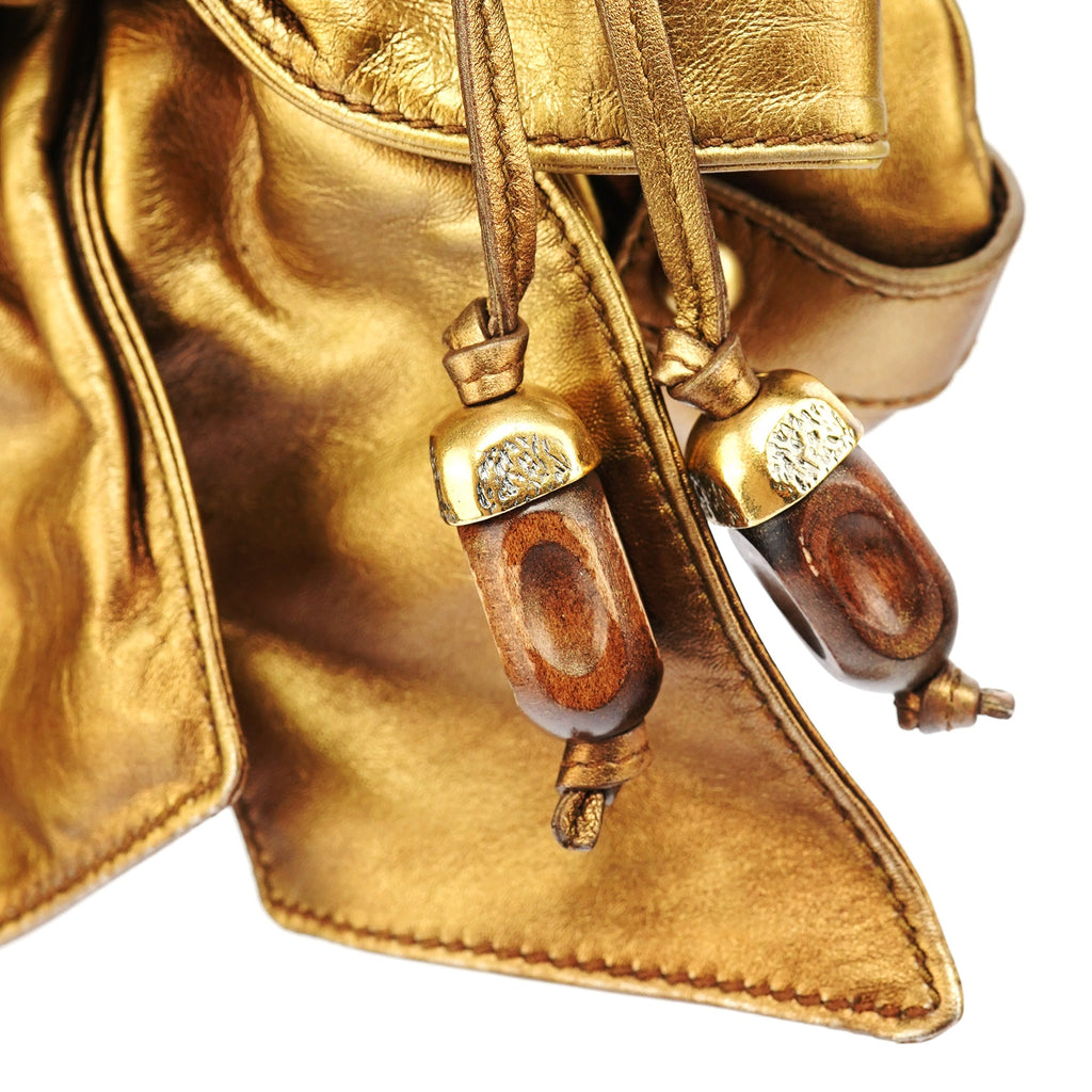 Gold Calfskin Bow Mini Shoulder Bag