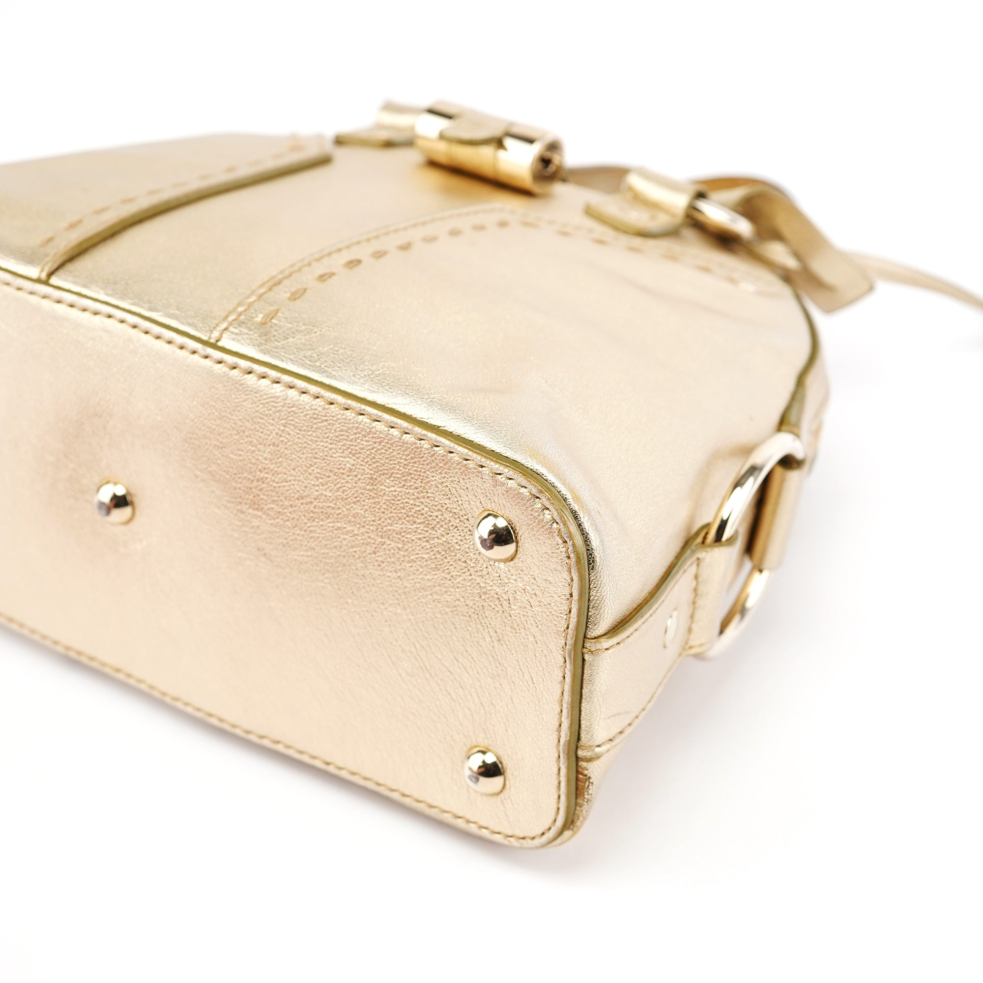 Gold Leather Muse Tote Bag