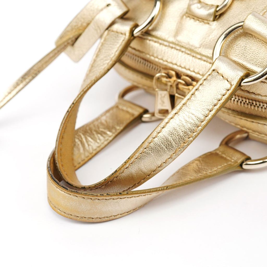 Gold Leather Muse Tote Bag