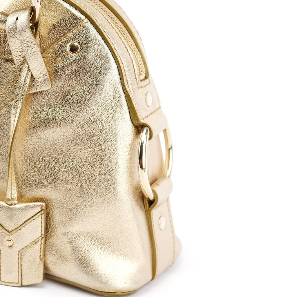 Gold Leather Muse Tote Bag