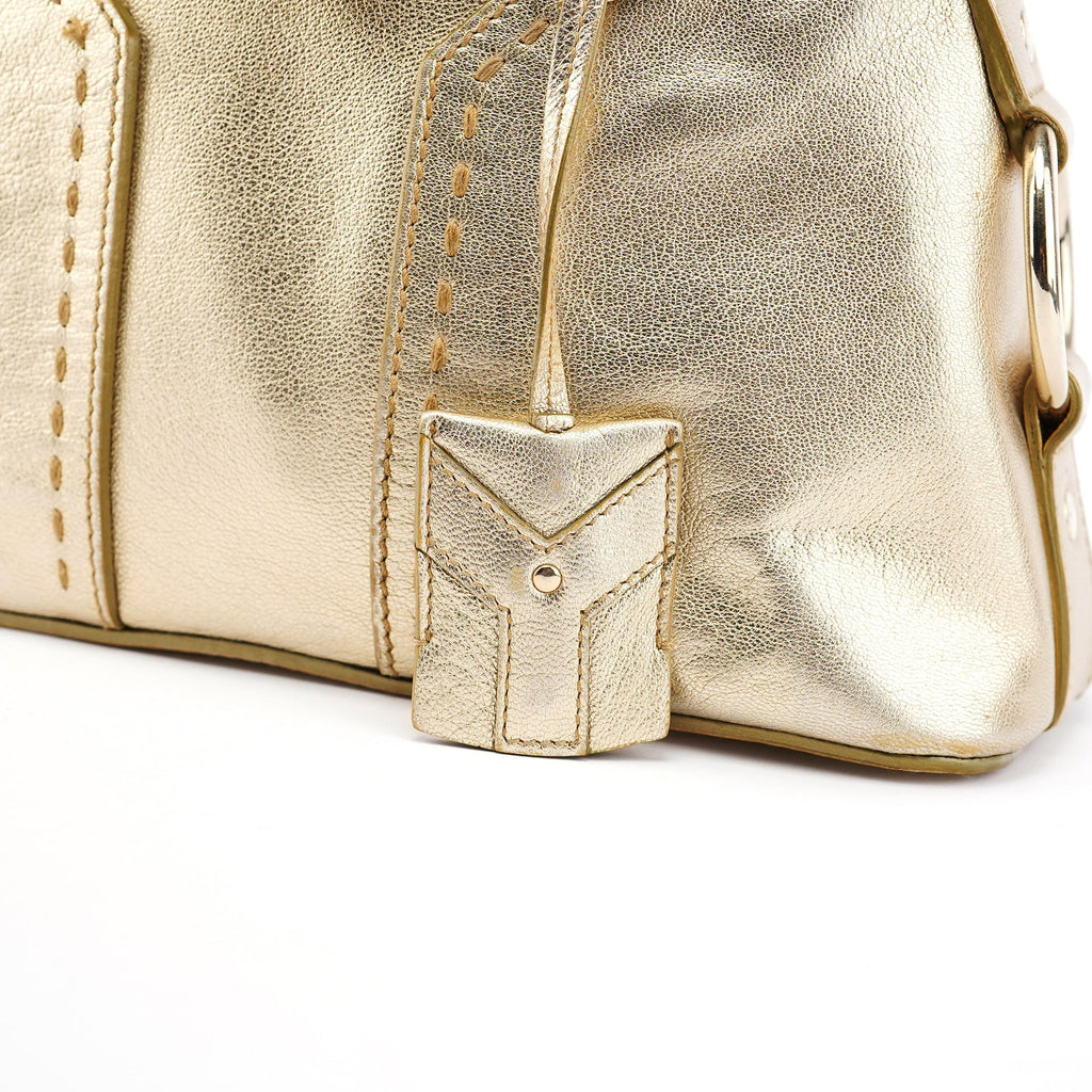 Gold Leather Muse Tote Bag