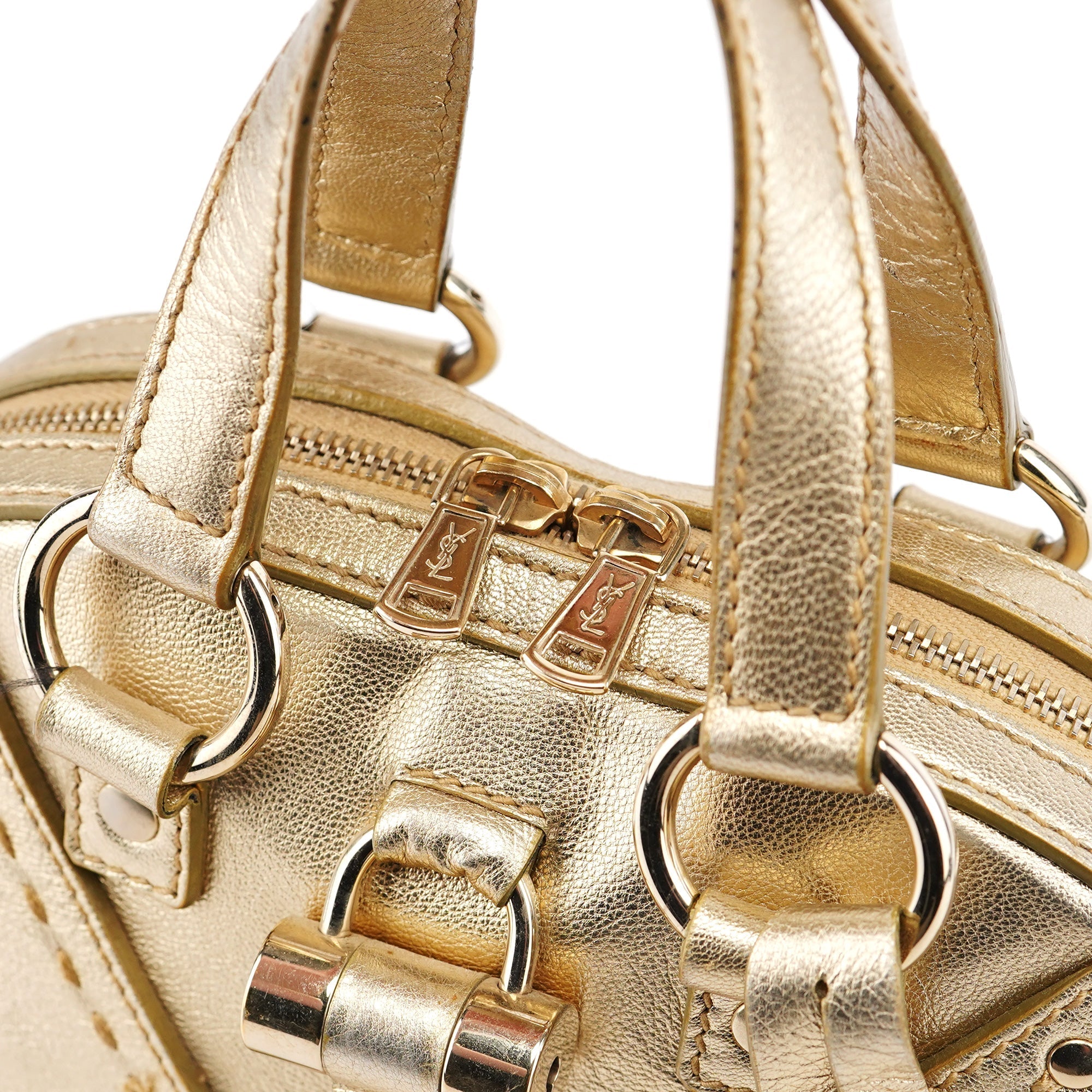Gold Leather Muse Tote Bag
