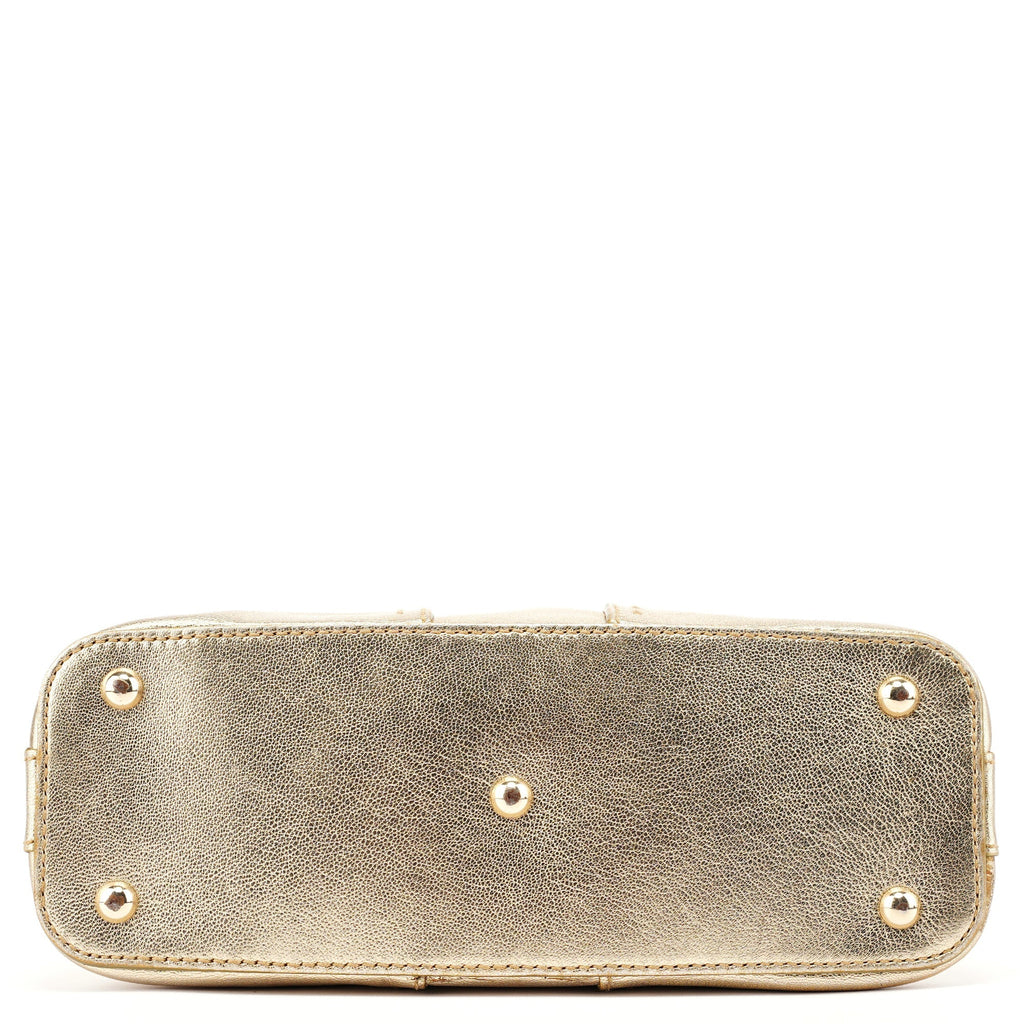 Gold Leather Muse Tote Bag