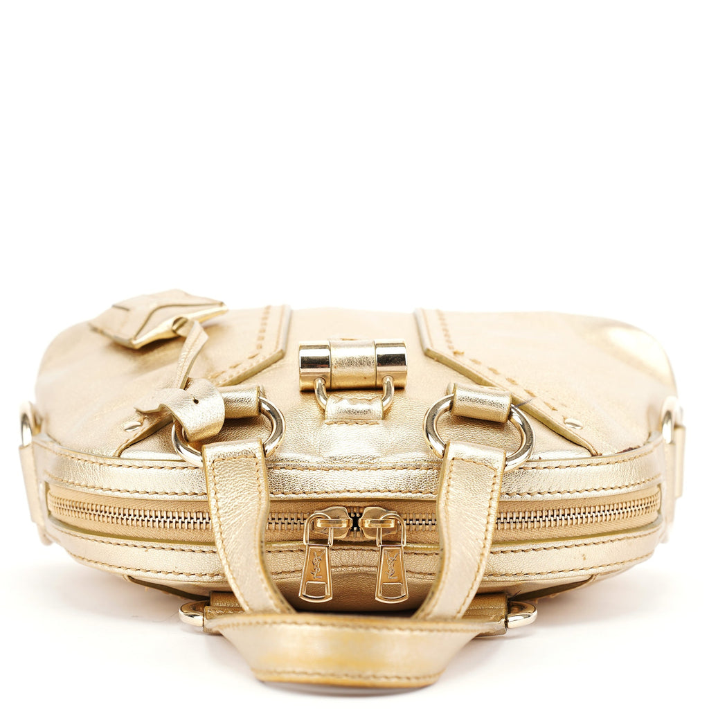 Gold Leather Muse Tote Bag