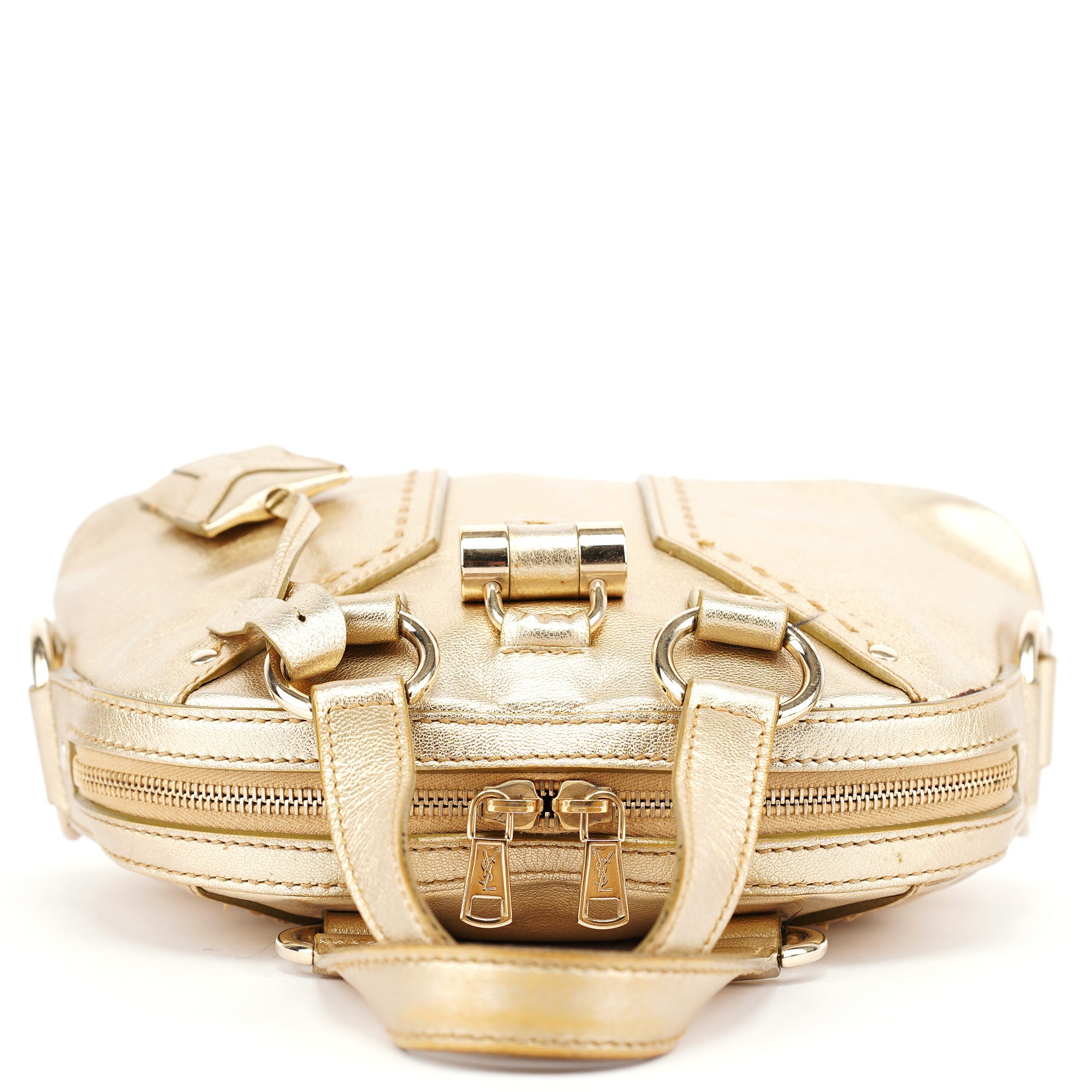 Gold Leather Muse Tote Bag