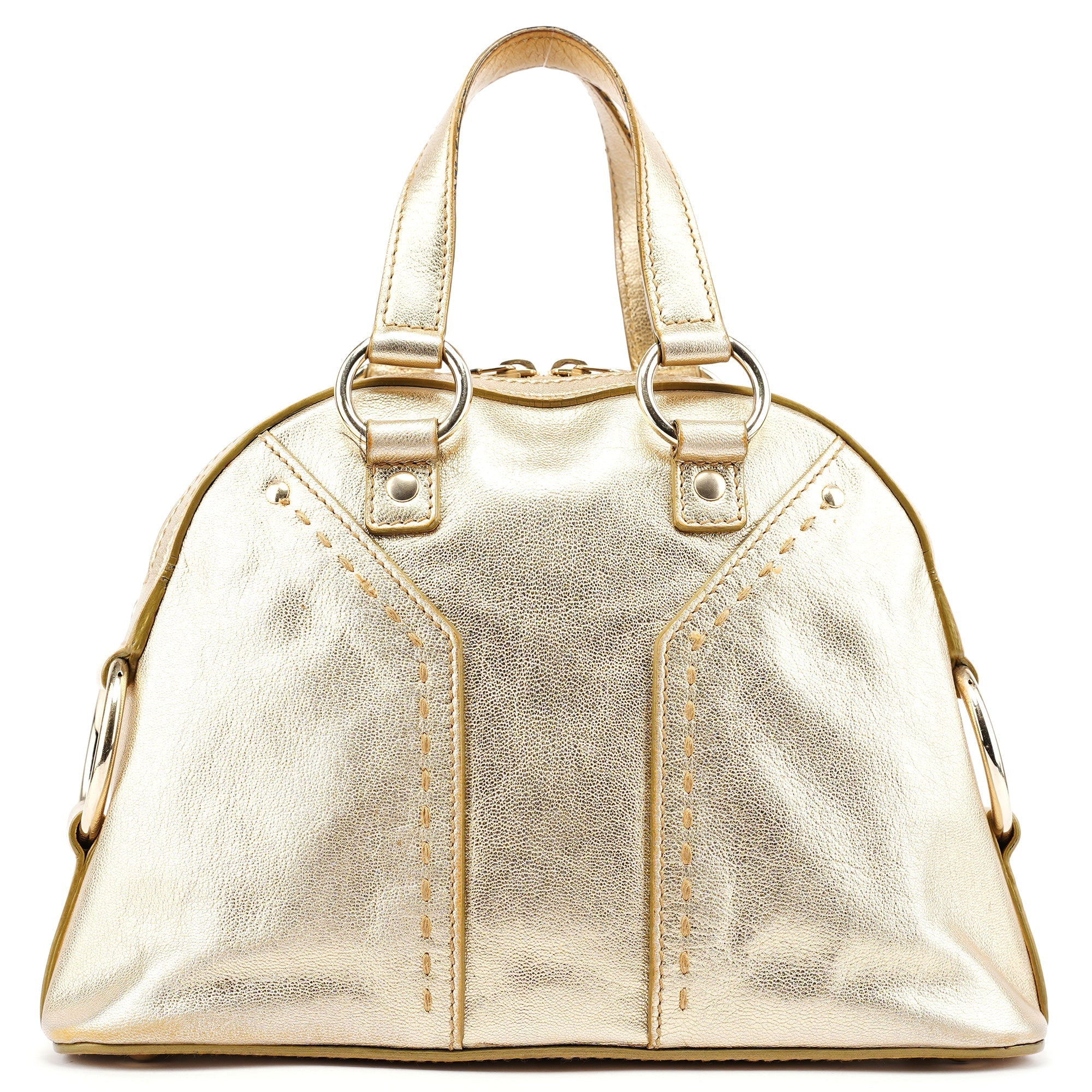 Gold Leather Muse Tote Bag