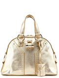 Gold Leather Muse Tote Bag