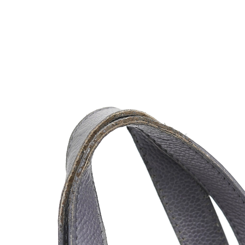 Grey Leather Downtown Tote Bag