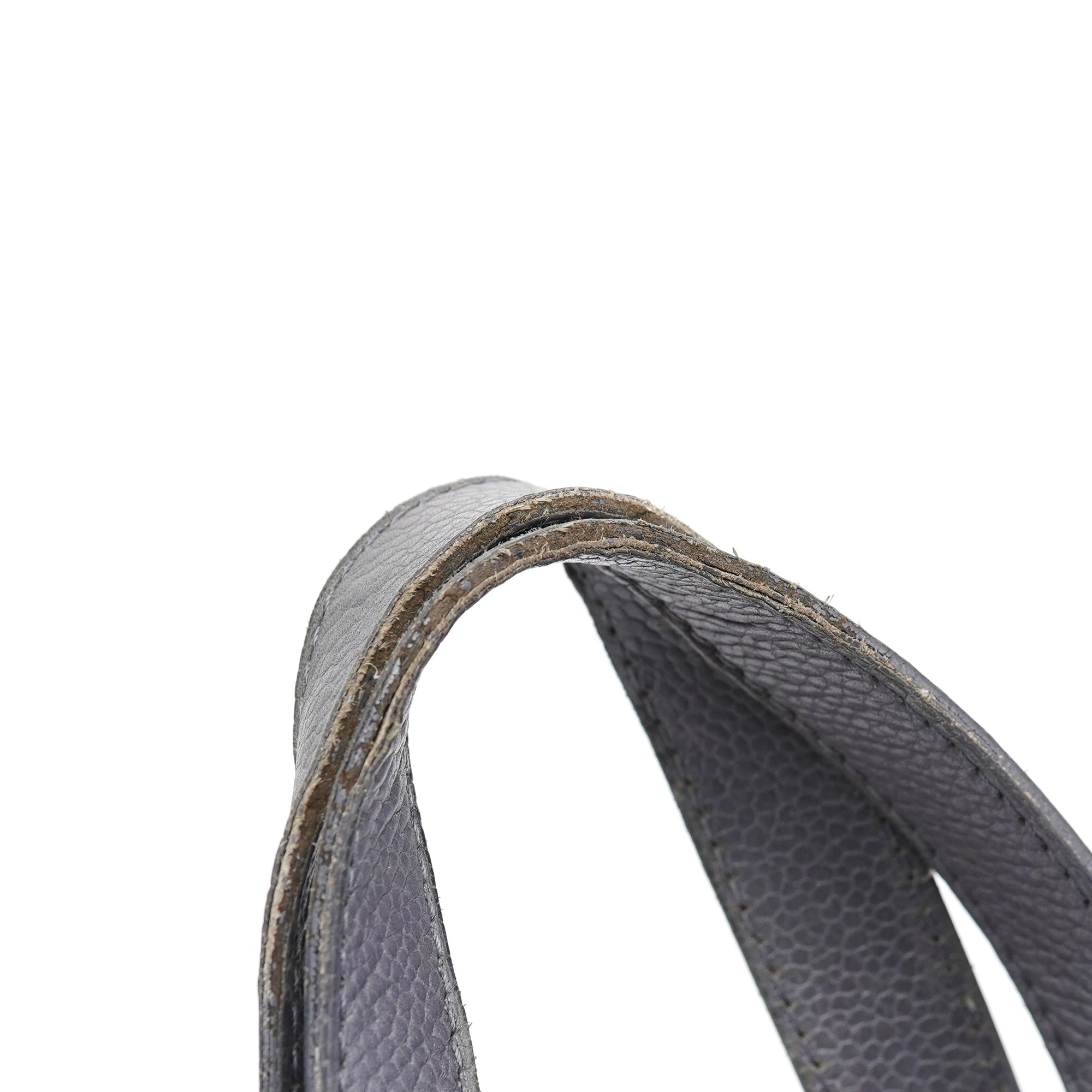 Grey Leather Downtown Tote Bag