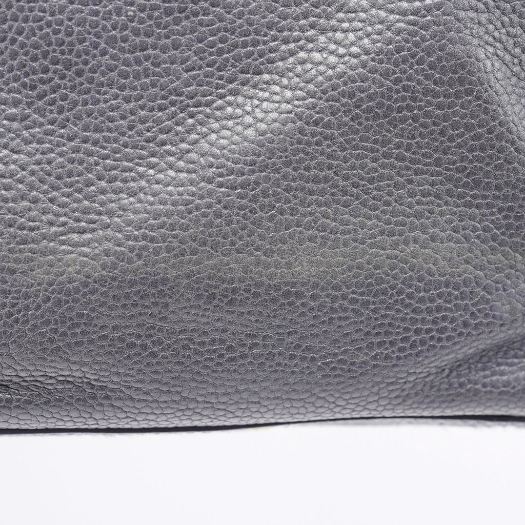 Grey Leather Downtown Tote Bag