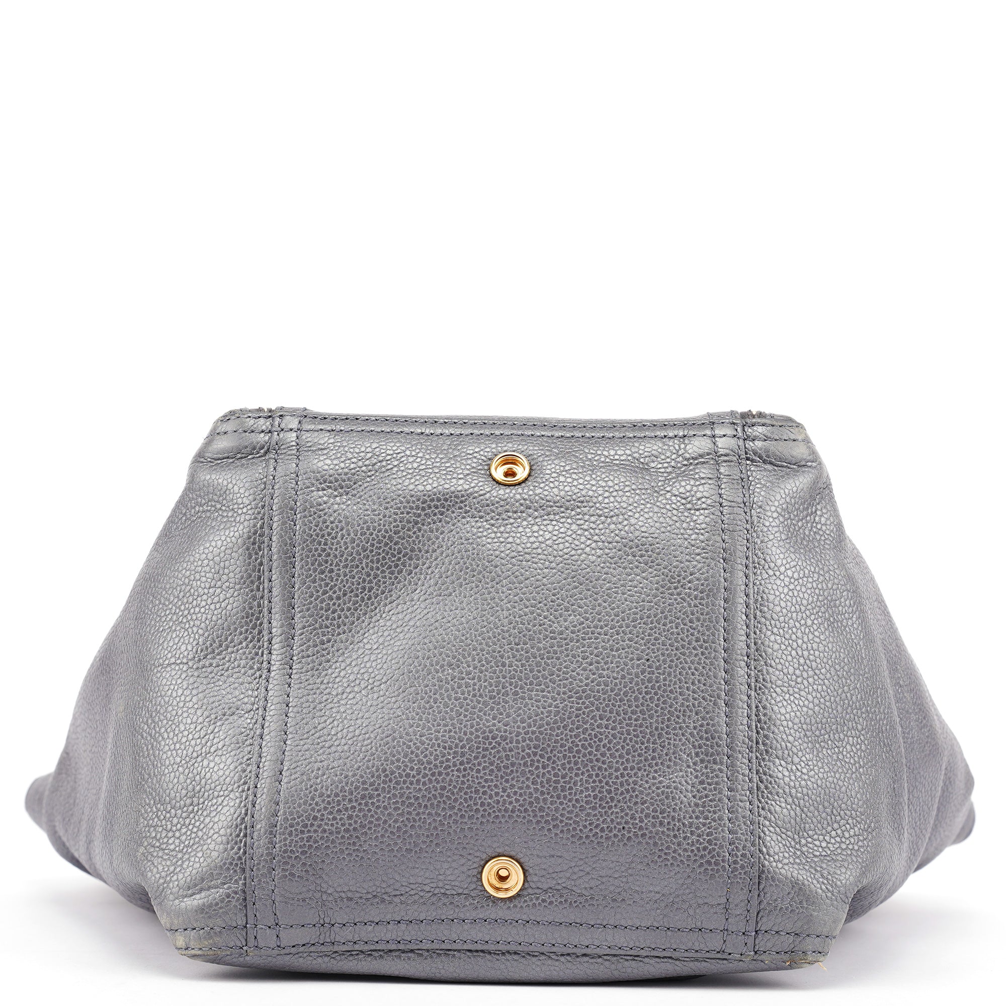 Grey Leather Downtown Tote Bag